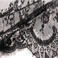 Siyah Kirpik Chantilly Lace Çiçek Fransız Dantel